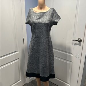 Ivanka Trump Charcoal and Black Midi Dress